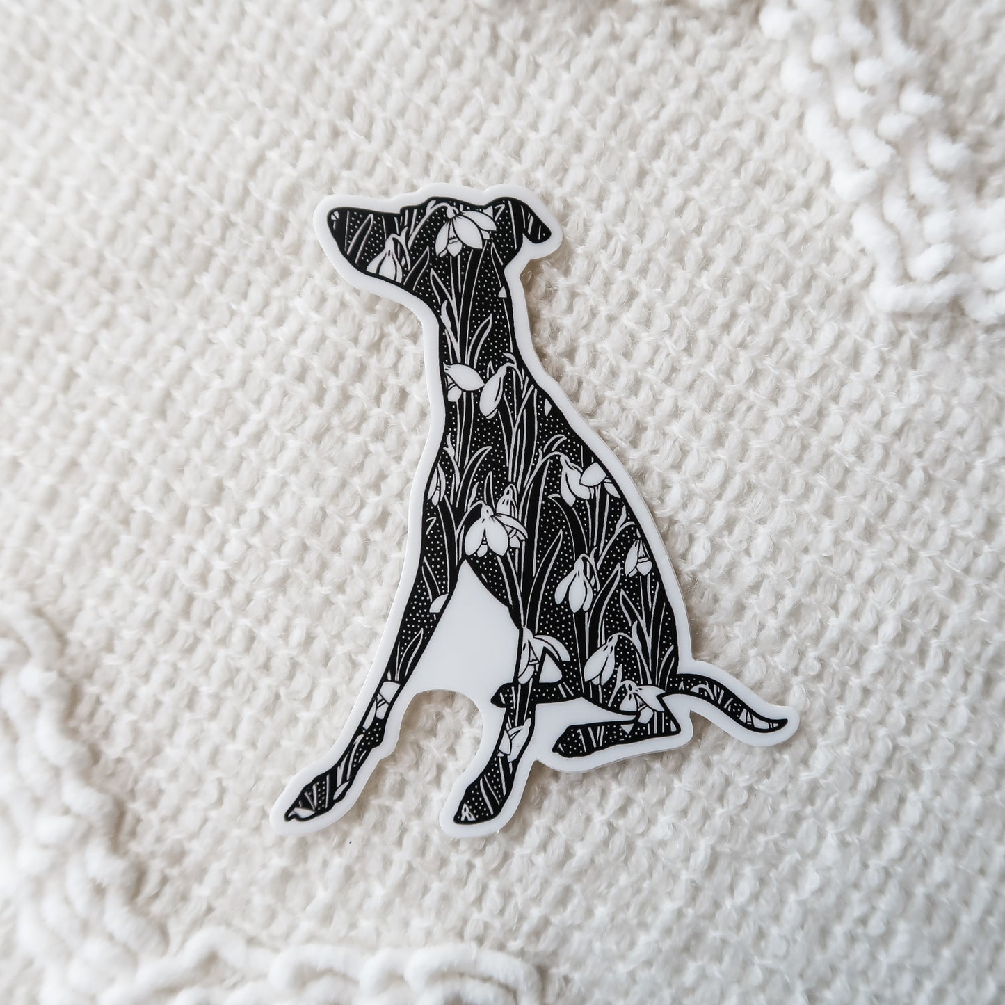 January Snowdrop (Birth Flower) Whippet Sticker