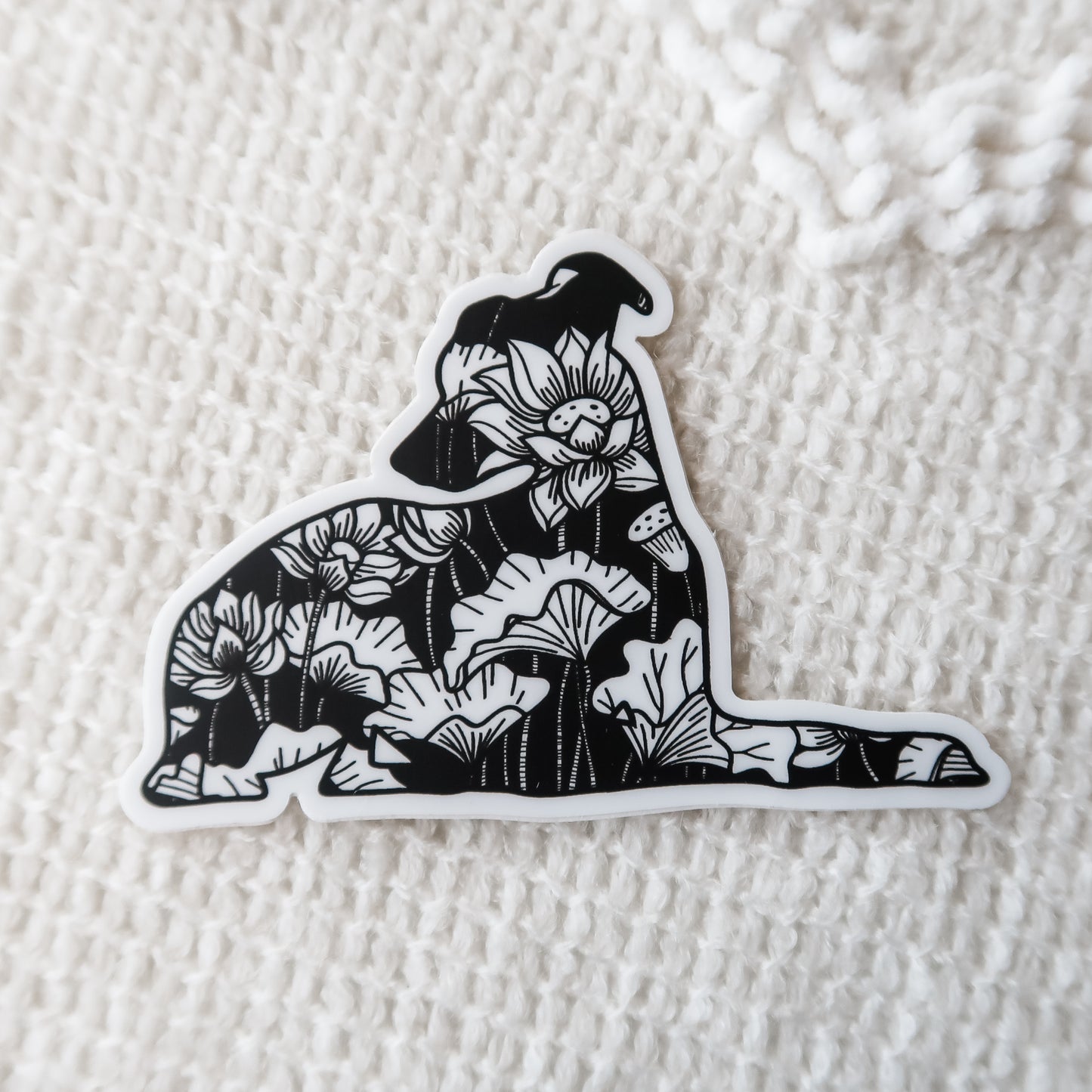 July Water Lily (Birth Flower) Whippet Sticker