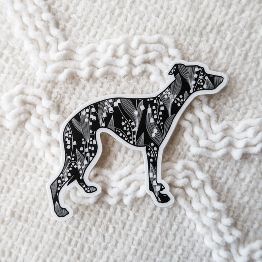 May Lily Of The Valley (Birth Flower) Whippet Sticker