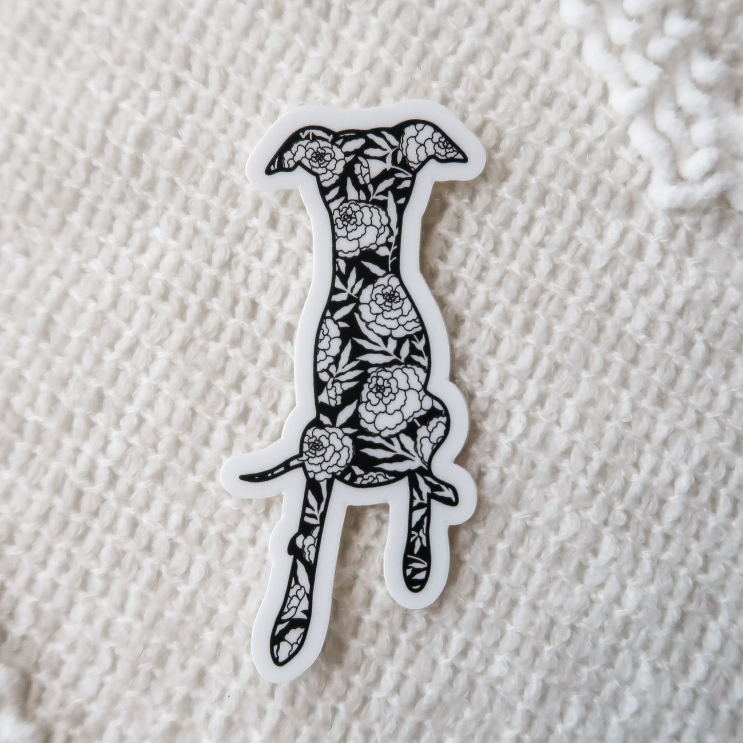 October Cosmos (Birth Flower) Whippet Sticker