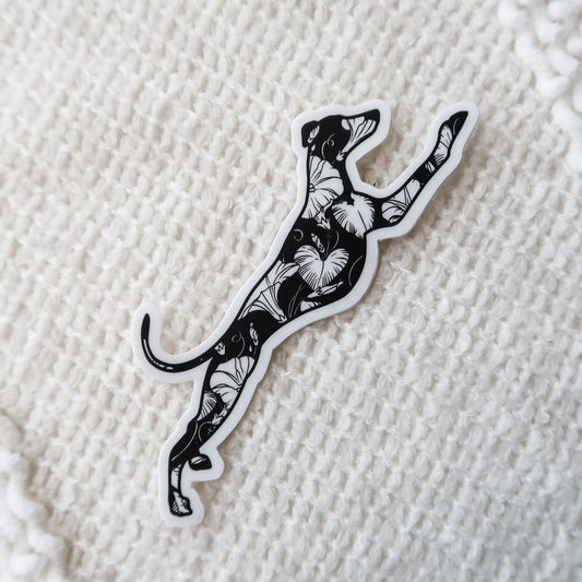 September Morning Glory (Birth Flower) Whippet Sticker